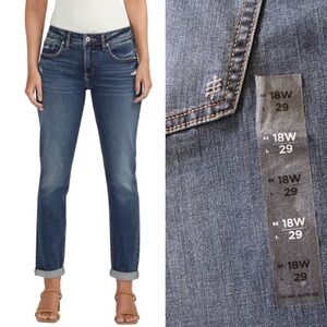 Silver Jeans Co. NWT Boyfriend Mid Rise Slim Leg Jeans Plus Size 18W